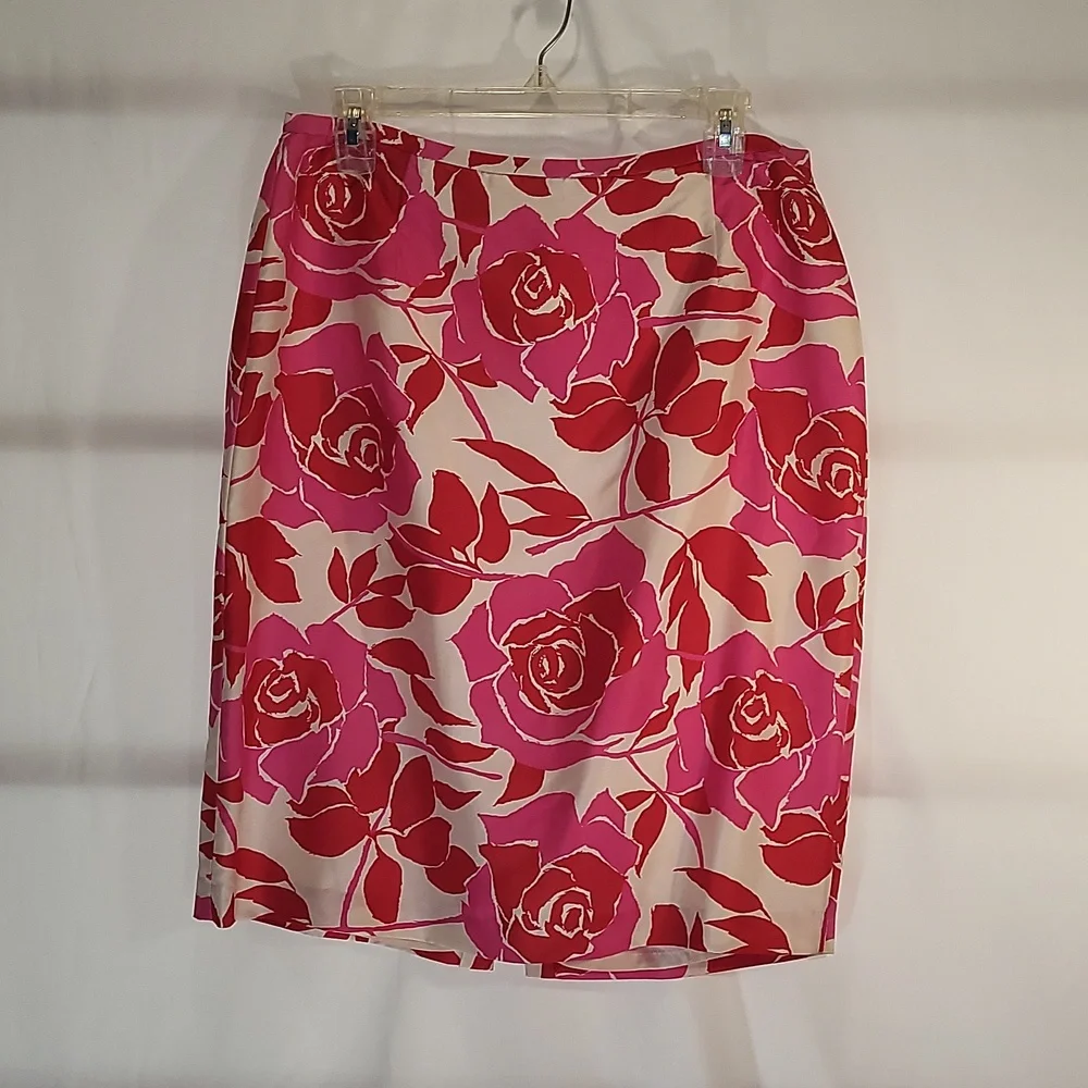 Never worn Pink and White Maggy London Skirt (12) - Picture 1 of 11